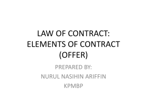 LAW OF CONTRACT OFFER