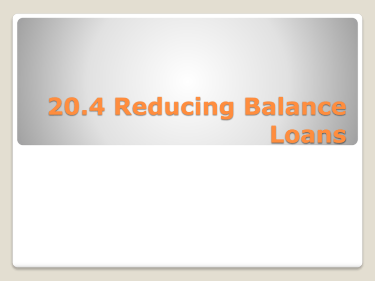 20 4 Reducing Balance Loans