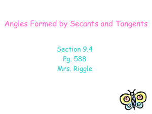 Angles Formed by Secants and Tangents