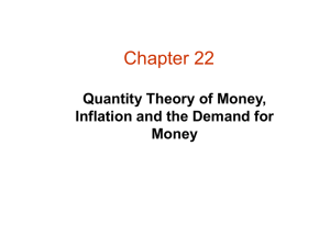 Quantity Theory of Money, Inflation and the Demand