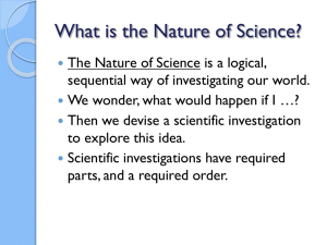 Parts of a scientific investigation