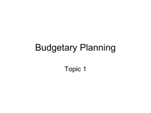 Budgetary Planning