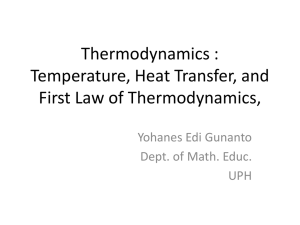 Temperature, Heat Transfer, and First Law of