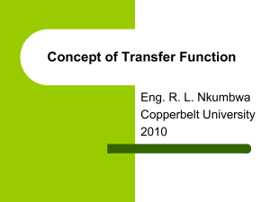Concept of Transfer Function - Greetings from Eng. Nkumbwa