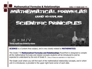 Mathematical Formulas & Relationships