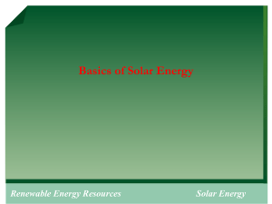 Basics of Solar Energy