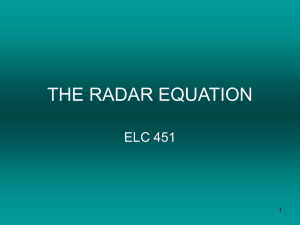 Lecture 2B - THE RADAR EQUATION