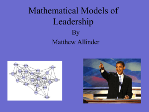 Mathematical Models of Leadership