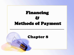 Financing & Methods of Payment