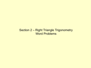 Section 2 - Right Triangle Trignometry