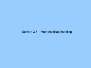 Section 3.5 - Mathematical Modeling