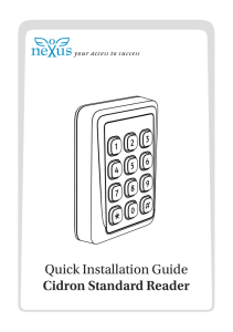 Quick Installation Guide Cidron Standard Reader