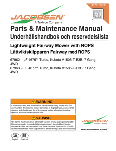 Parts & Maintenance Manual Underhållshandbok och