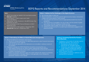 BEPS Reports and Recommendations September 2014