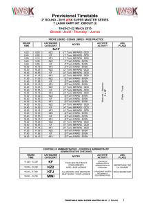 Provisional Timetable
