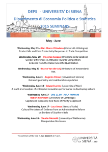 Seminari maggio-giugno - Dipartimento di Economia Politica e