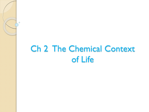 Ch 2 The Chemical Context of Life