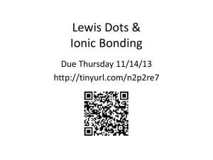 Lewis Dots & Ionic Bonding