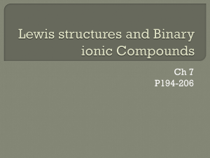 Lewis structures and Binary ionic Compounds