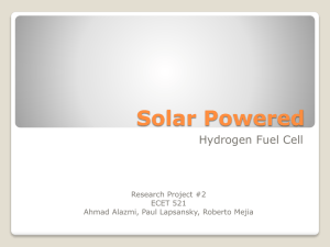 Solar Powered Hydrogen Fuel Cell Project PPT