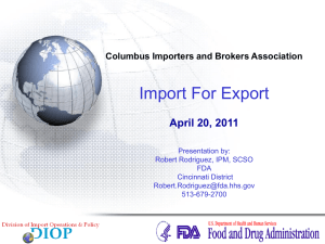 Import for Export - Columbus Importers and Brokers Association