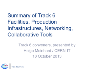 Summary of Track 6 Facilities, Production - Indico