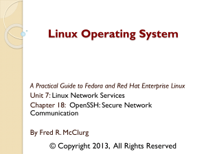 Chapter 18: OpenSSH: Secure Network Communication