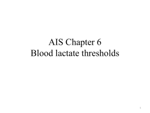 AIS Chapter 6 Blood lactate thresholds