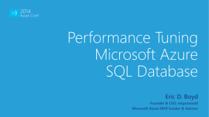 Performance Tuning Microsoft Azure SQL Database