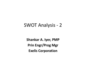 SWOT Analysis - FVP PMP Luncheons