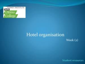 week (2)Hotel organisation - Accommodation Services