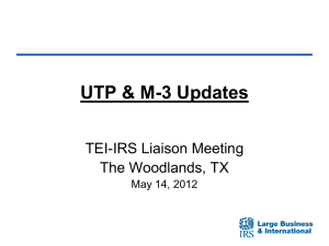 UTP_M3 Updates TEI