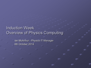 Overview of PP Computing  - University of Oxford Department of