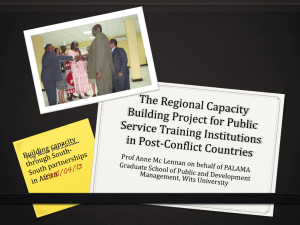 The Regional Capacity Building Project for Public Service Training