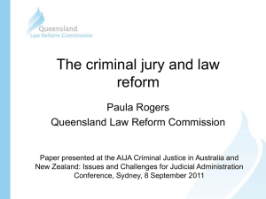 The criminal jury and law reform