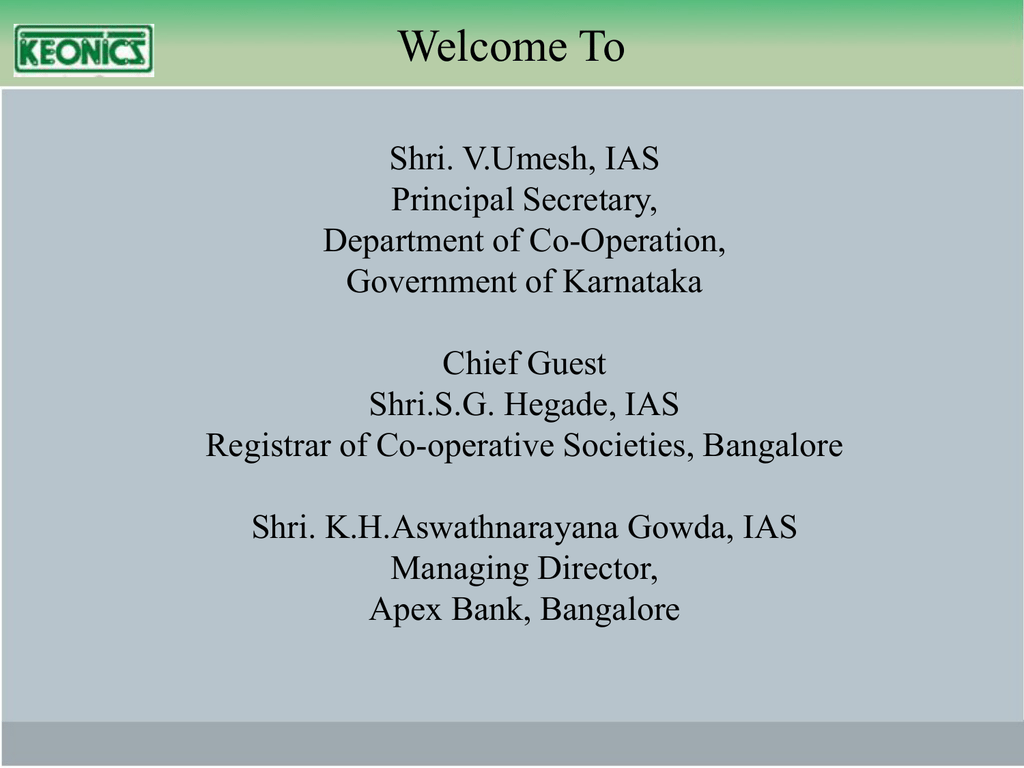 The Registrar Of Co Operative Societies