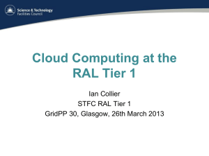 RAL Cloud Activities