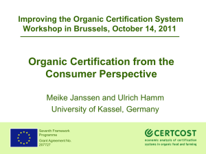 Organic Certification from the Consumer Perspective