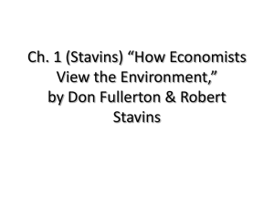 Econ 4440/5440 Ch 1 Stavins Powerpoint created by Dr