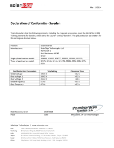 Declaration of Conformity - Sweden