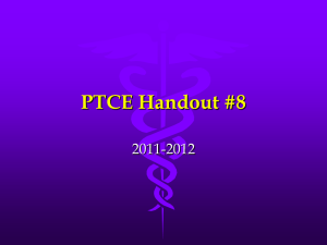 PTCE Handout #8