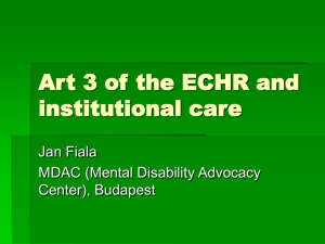 Art 3 of the ECHR and institutional care