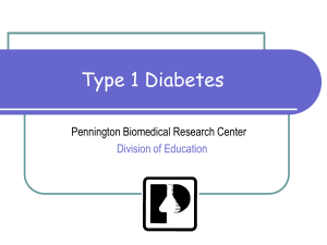 Type 1 Diabetes - Pennington Biomedical Research Center