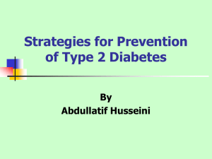 Strategies for Prevention of Type 2 Diabetes