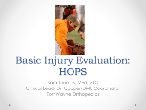 Basic Injury Evaluation: HOPS