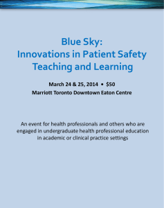 Blue Sky: Innovations in Patient Safety Teaching and - SIM-one
