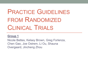 Practice Guidelines from Randomized Clinical Trials