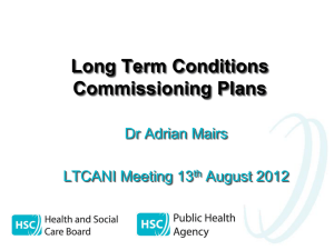 Long Term Conditions Commissioning Plans (Dr Adrian Mairs)