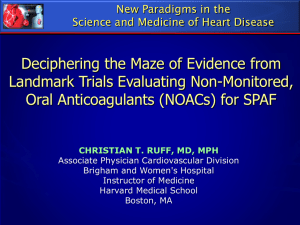 Landmark Clinical Trials Evaluating NOACS in SPAF - Iqanda-CME