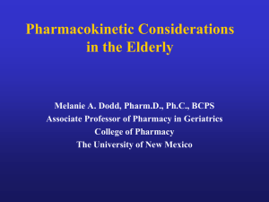 Pharmacokinetic Considerations
